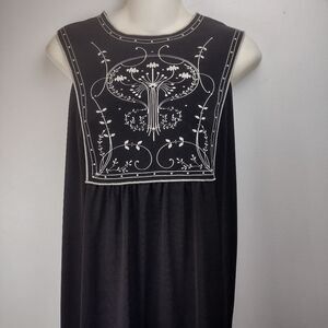 Max Studio Black Tree of Life Dress women's size XS